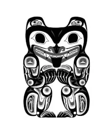 Haida style grizzly bear formline tattoo design
