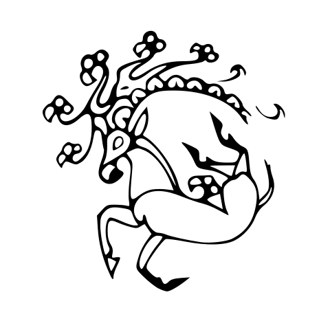 Ancient historical Scythian tattoos design blueprint art