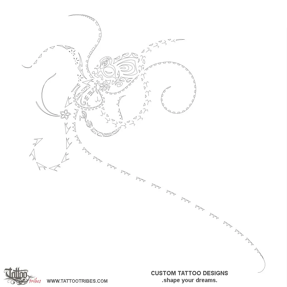 Stencil outline of He´e, Octopus
