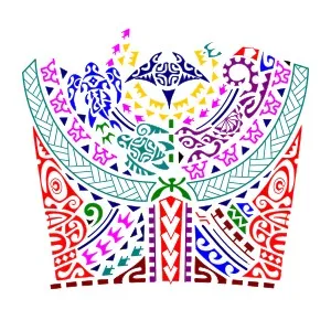 Polynesian forearm sleeve integration
tattoo