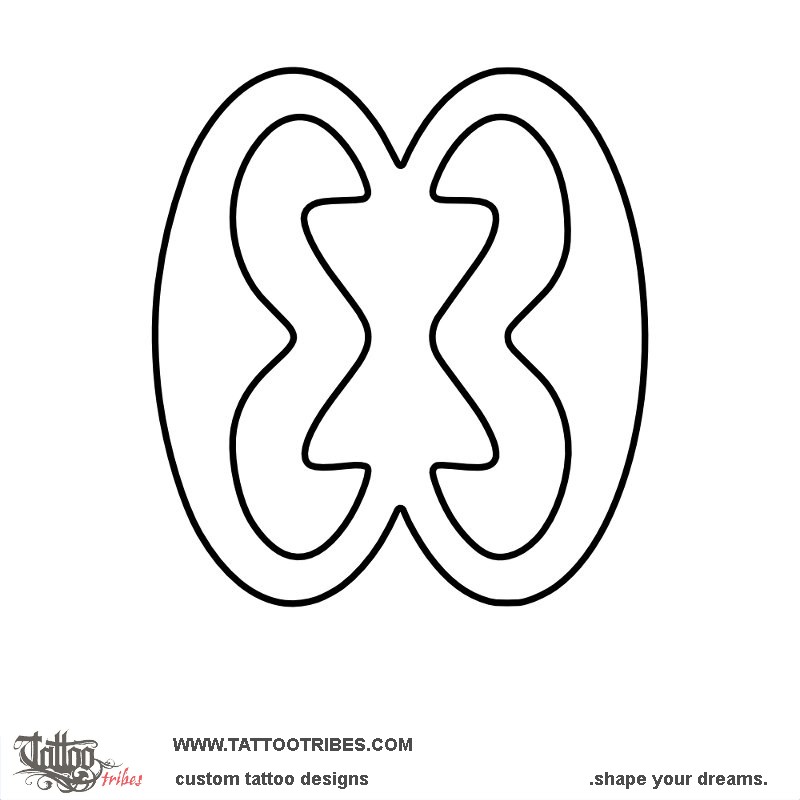 Stencil outline of Nkonsonkonson, Brotehrhood downloadable hi-res tattoo stencil