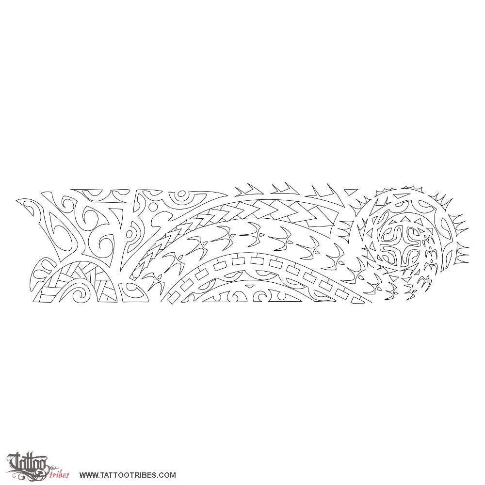 Stencil outline of Huanui, Path downloadable hi-res tattoo stencil