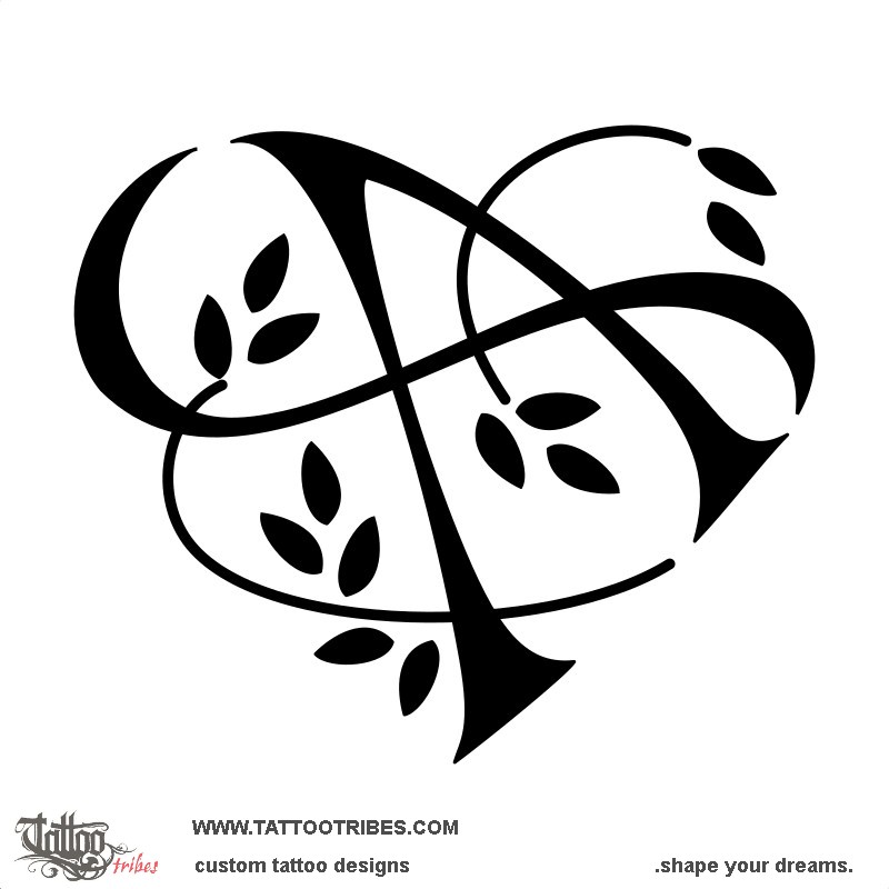 Tattoo image of A heart, Love downloadable hi-res tattoo flash design