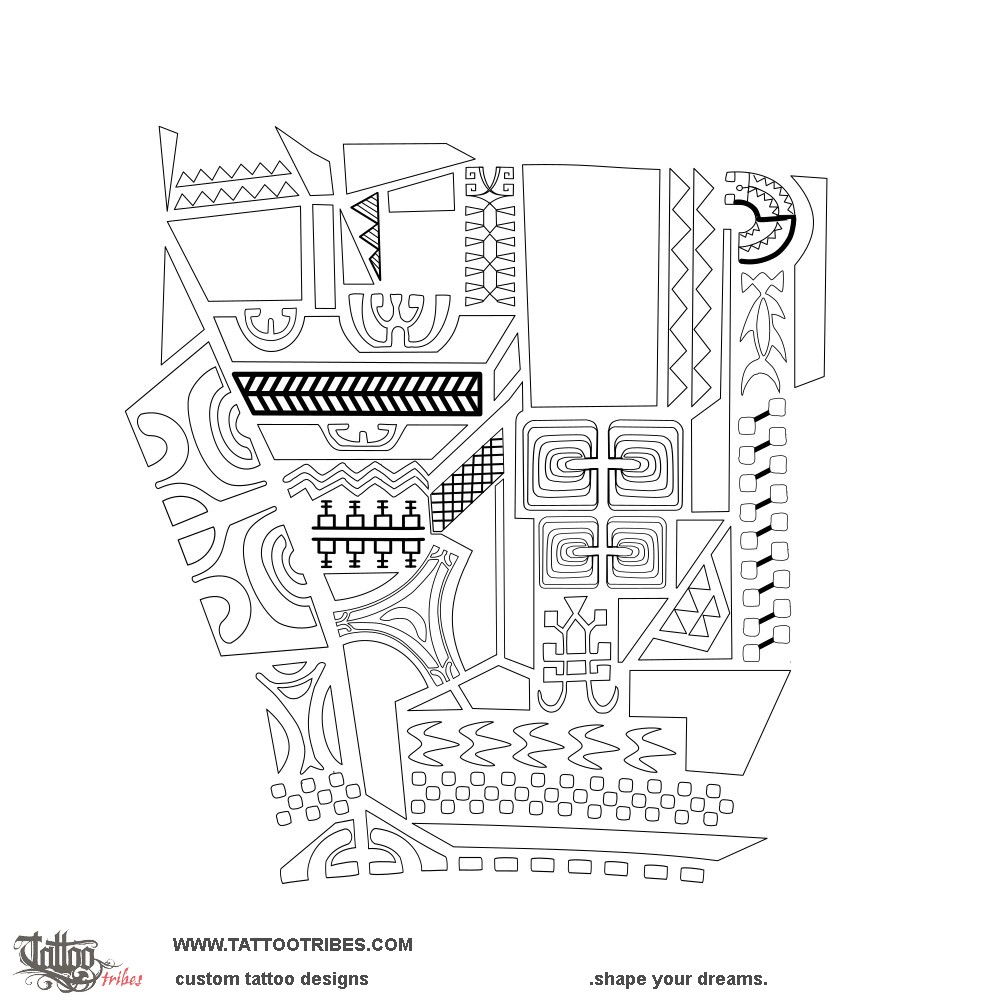 Stencil outline of Punihele, Lower arm downloadable hi-res tattoo stencil