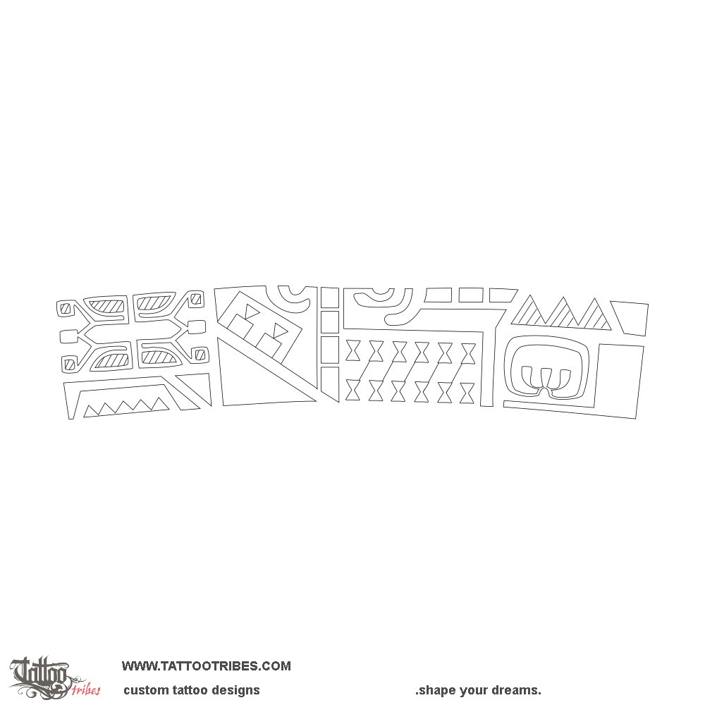 Stencil outline of Punihele, Extension downloadable hi-res tattoo stencil