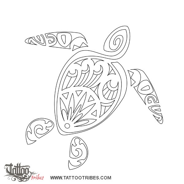Stencil outline of Turtle, Family, union downloadable hi-res tattoo stencil