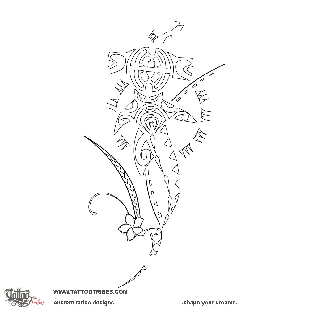 Stencil outline of Apiti, Two joined together downloadable hi-res tattoo stencil