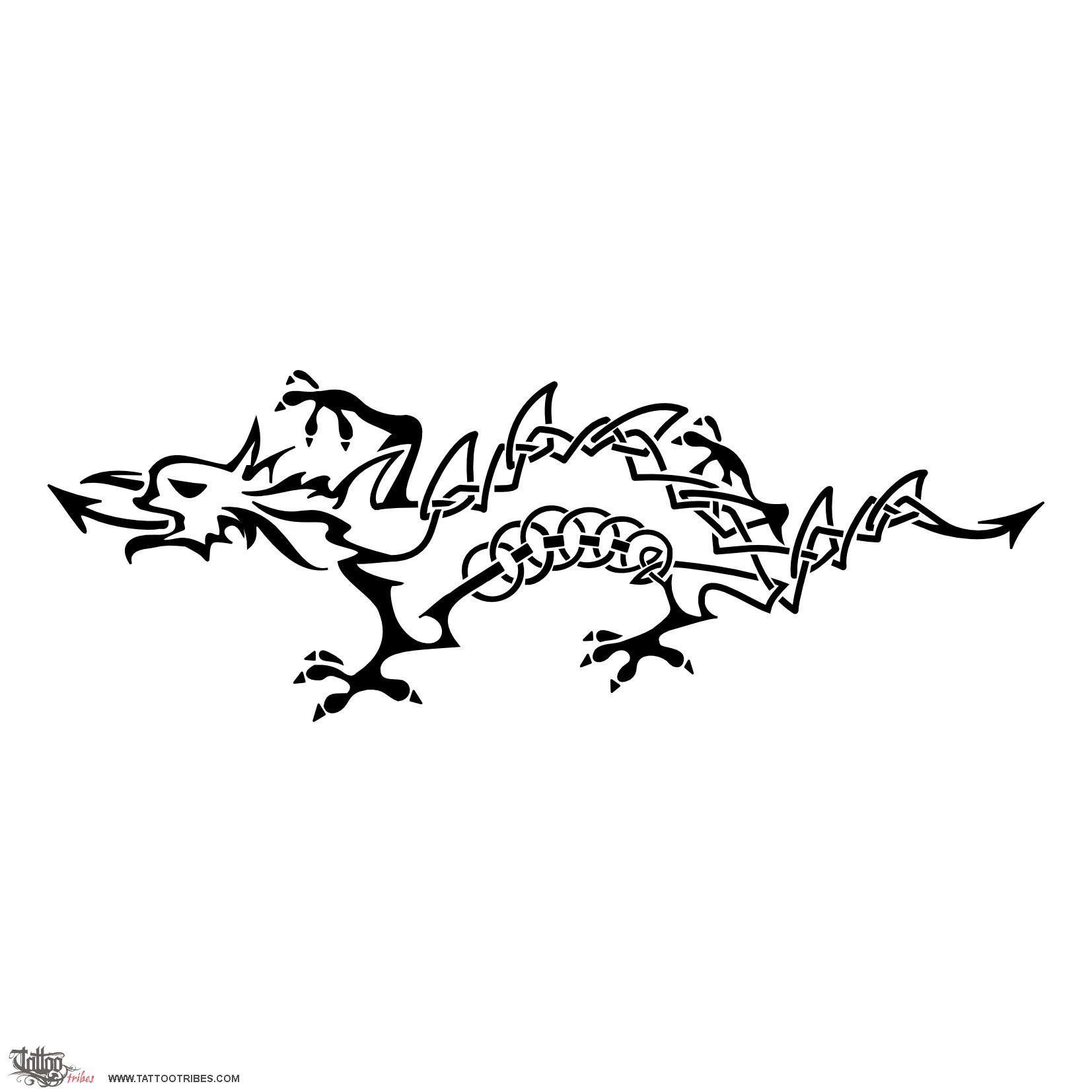 Tattoo image of Welsh dragon, Power, Wales downloadable hi-res tattoo flash design