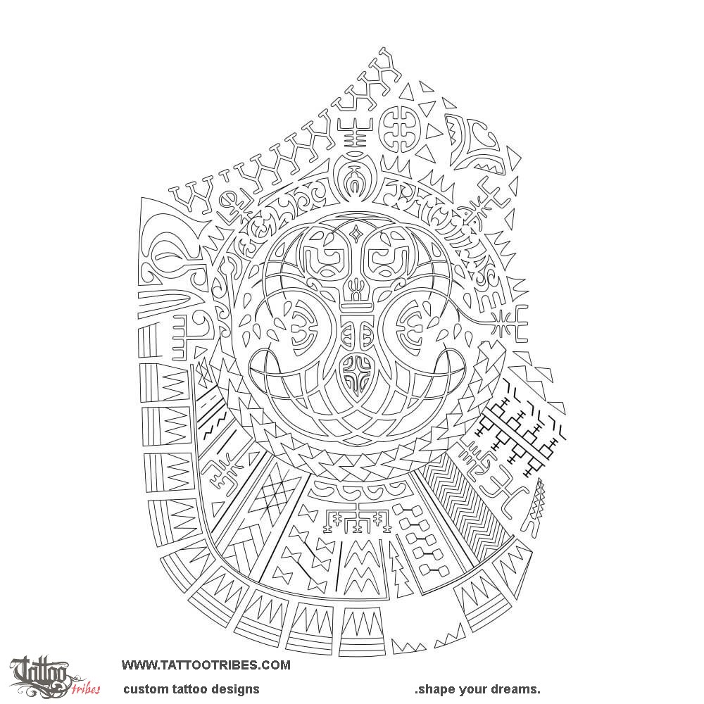 Stencil outline of Yggdrasil, Tree of life downloadable hi-res tattoo stencil