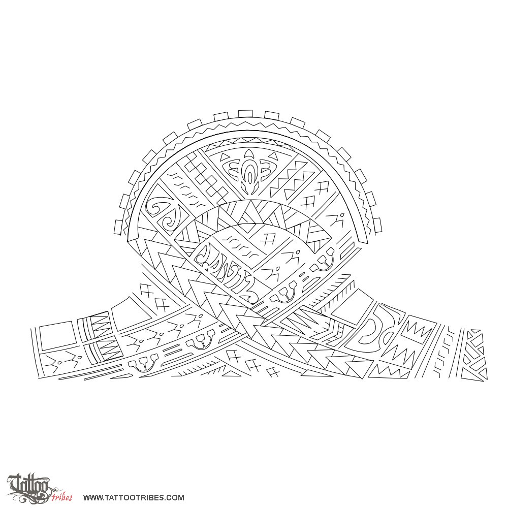 Stencil outline of Prosperity, Protection downloadable hi-res tattoo stencil