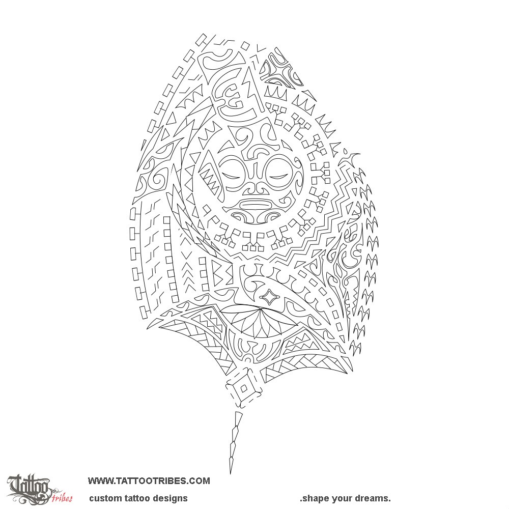 Stencil outline of Faaite, Teacher downloadable hi-res tattoo stencil