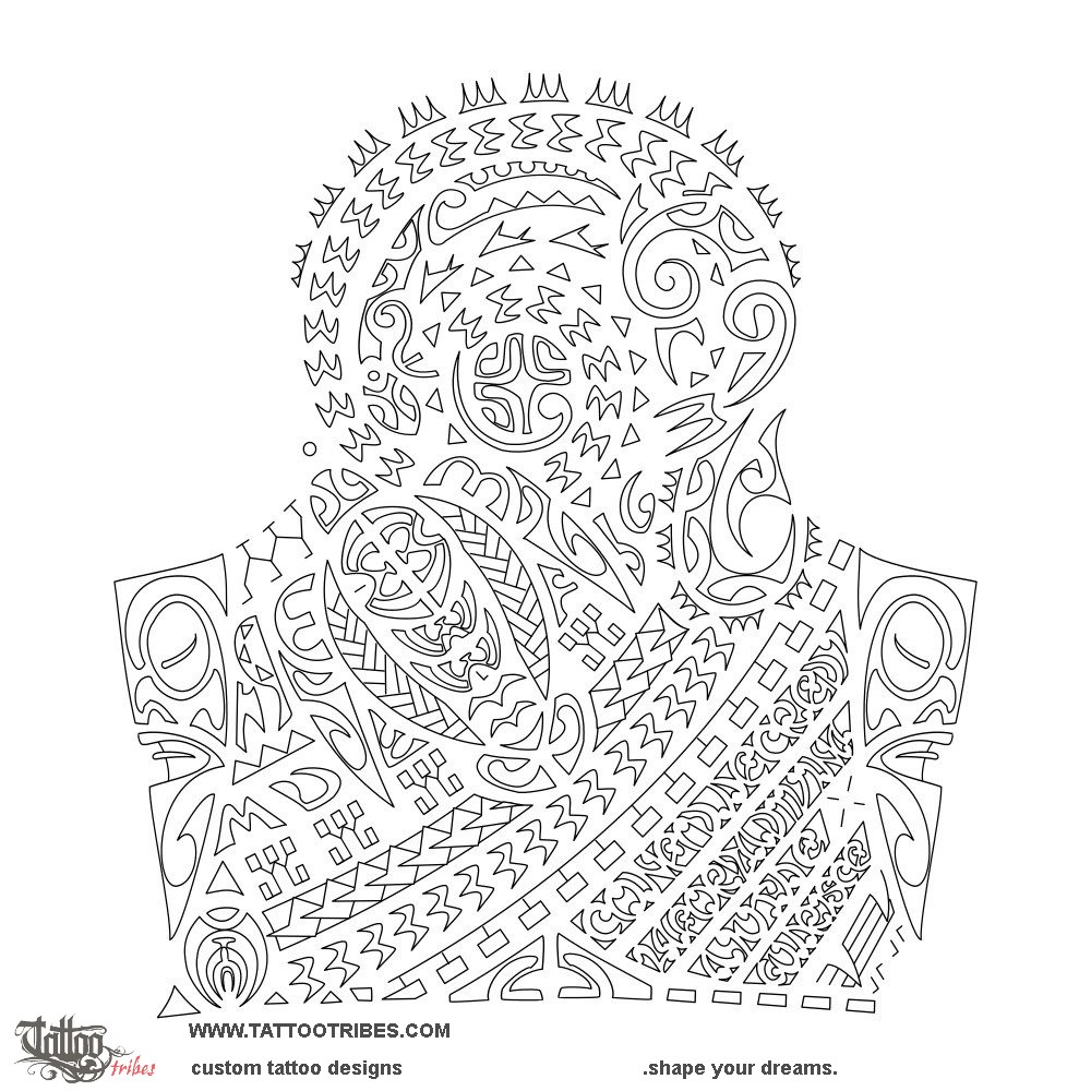 Stencil outline of Ho'oponopono, Reconciled downloadable hi-res tattoo stencil