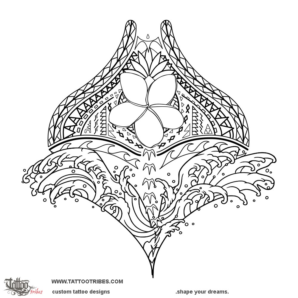 Stencil outline of Vairoiroi, Profound peace downloadable hi-res tattoo stencil