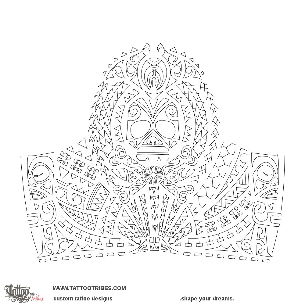 Stencil outline of Matara, To be untied downloadable hi-res tattoo stencil