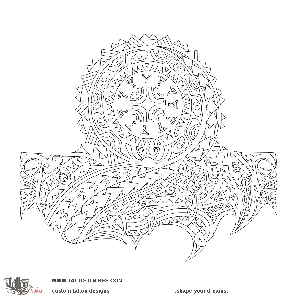Stencil outline of Whakarereke, Change downloadable hi-res tattoo stencil