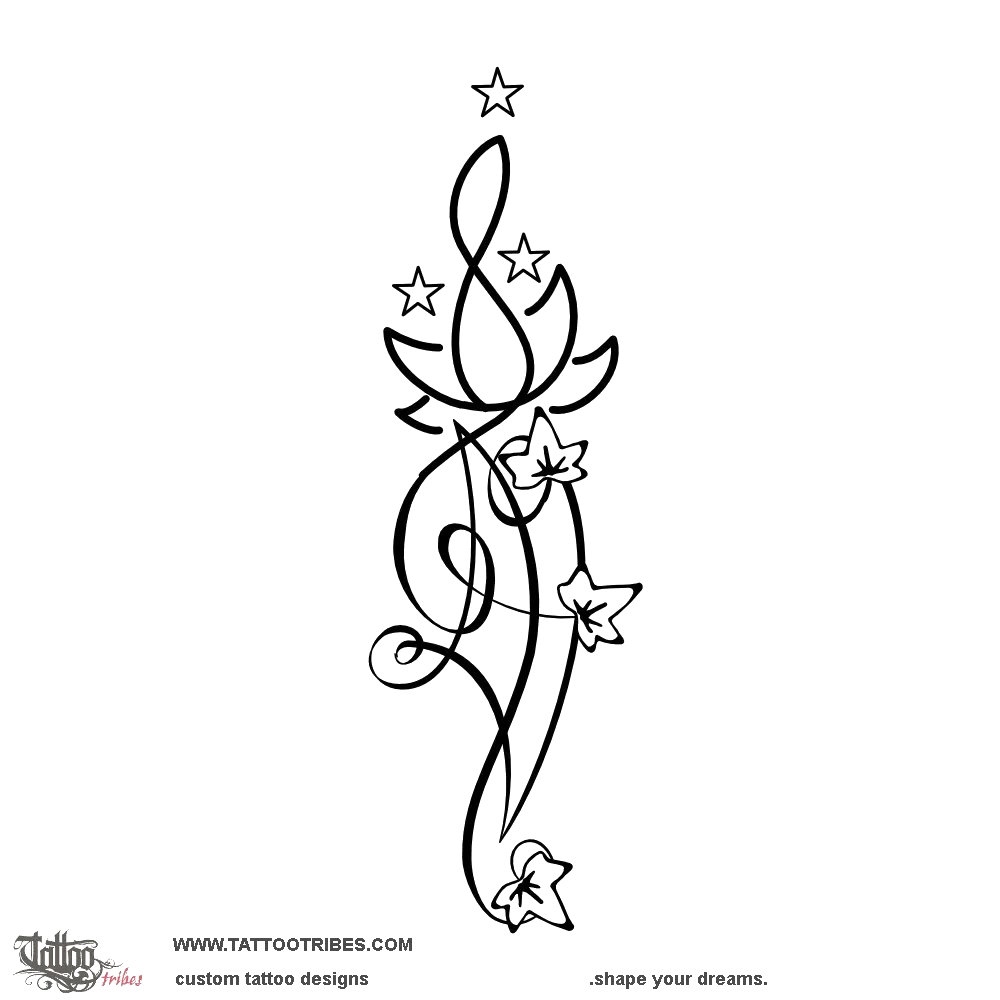 Tattoo image of Lotus flower G+A+V, Union downloadable hi-res tattoo flash design
