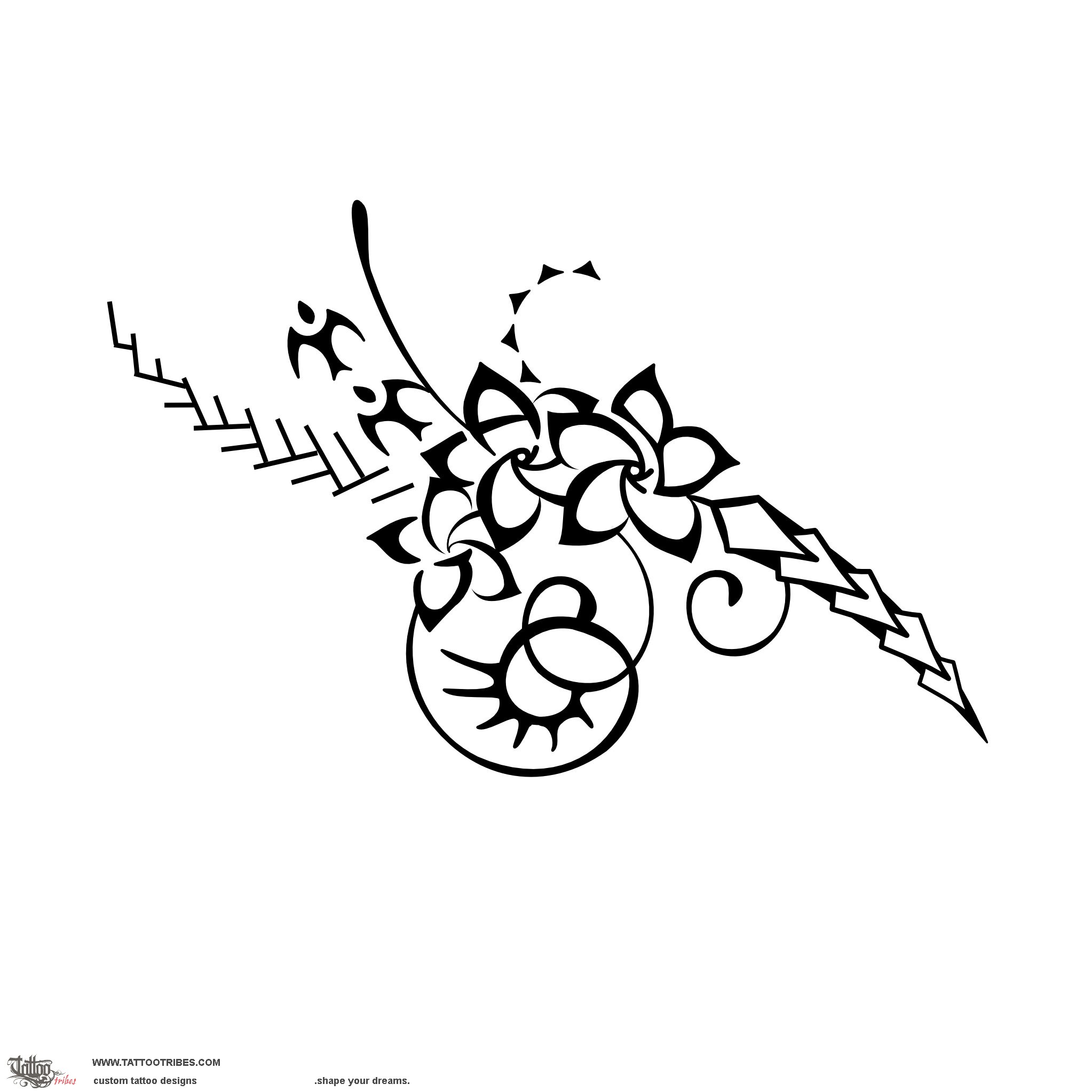 Tattoo image of Family love, A+B+J downloadable hi-res tattoo flash design