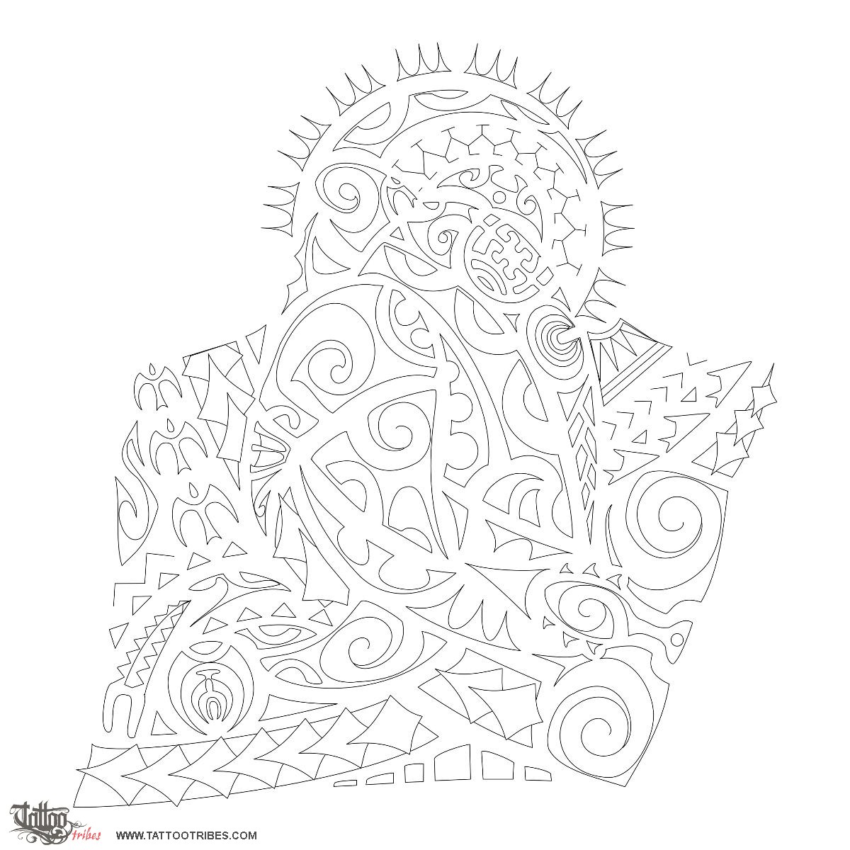 Stencil outline of Positive change, Family downloadable hi-res tattoo stencil