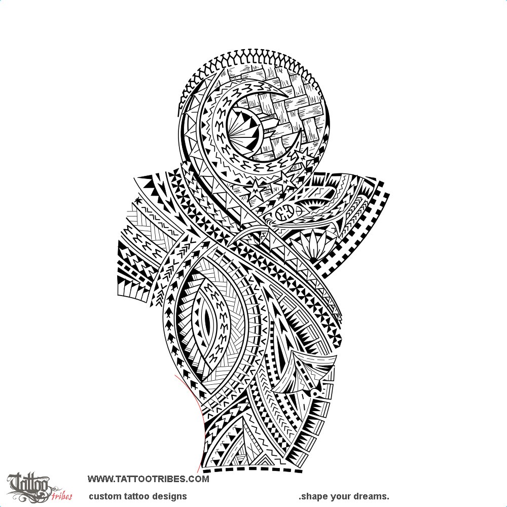 Tattoo image of Masina, Moon downloadable hi-res tattoo flash design