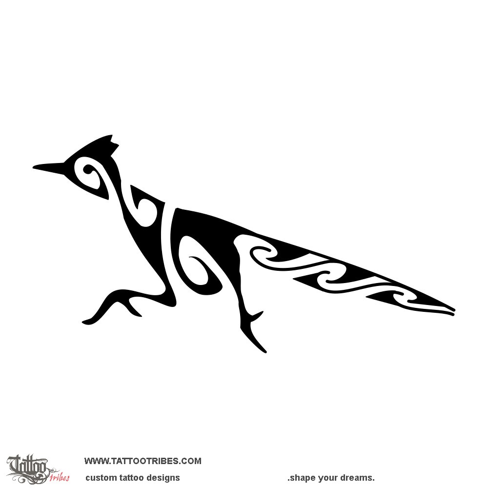 Tattoo image of Roadrunner, Speed downloadable hi-res tattoo flash design