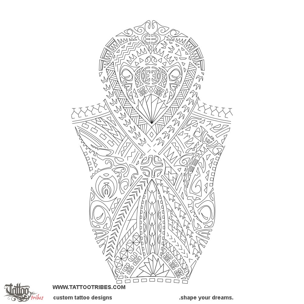Stencil outline of Kip, Aeha´a downloadable hi-res tattoo stencil