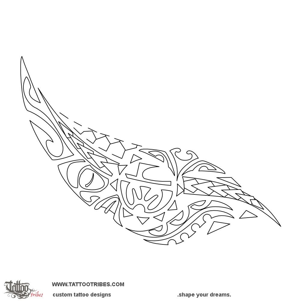 Stencil outline of Fern leaf, Fullness downloadable hi-res tattoo stencil