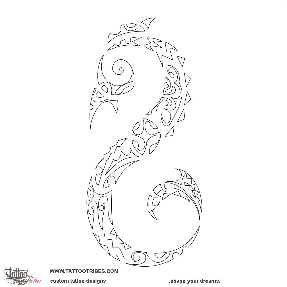 Stencil outline of Manaia, Rebirth downloadable hi-res tattoo stencil