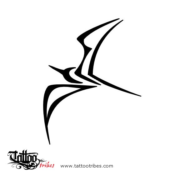 Tattoo image of Frigate bird, A+E+L downloadable hi-res tattoo flash design