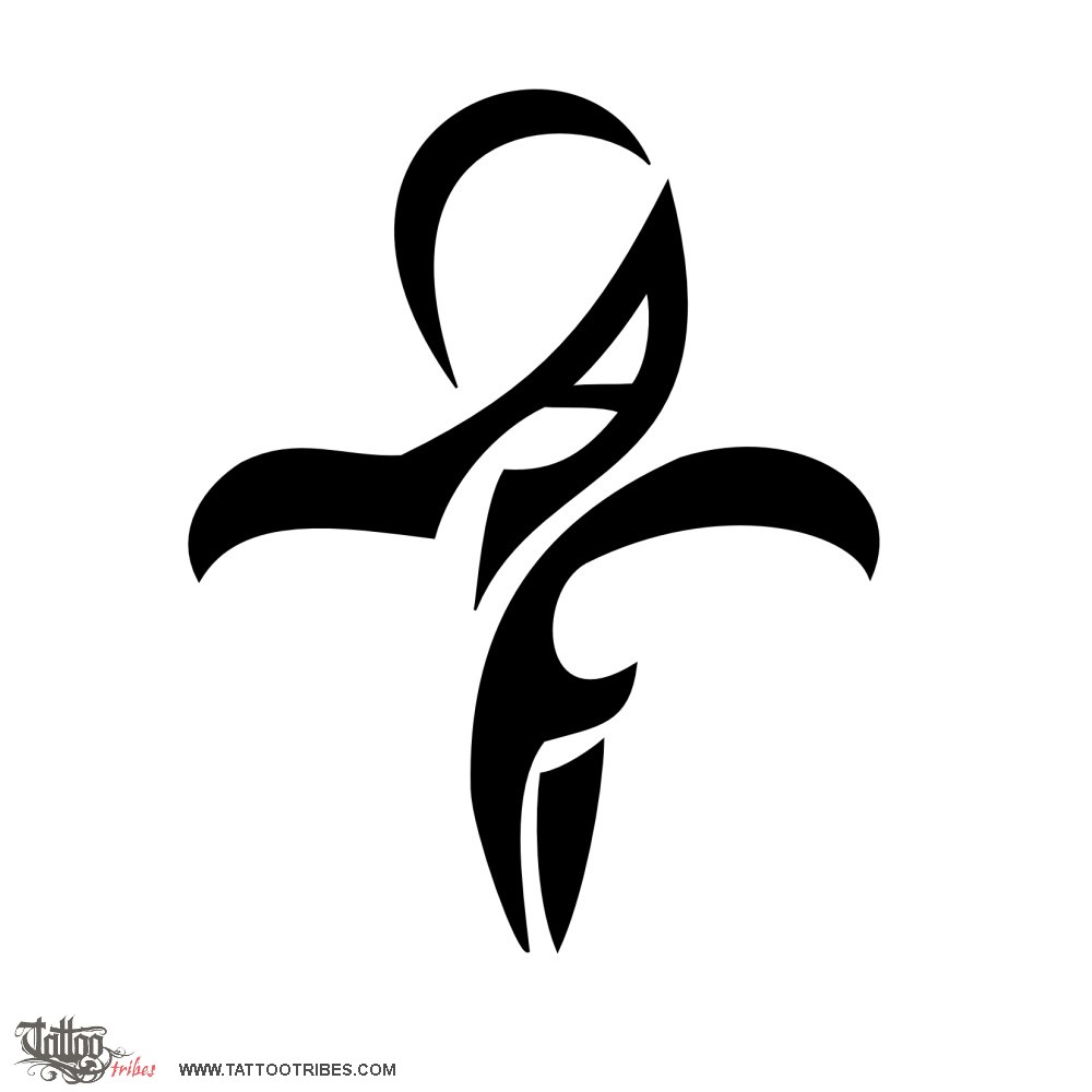 Tattoo image of Ankh A+F, Eternal life downloadable hi-res tattoo flash design