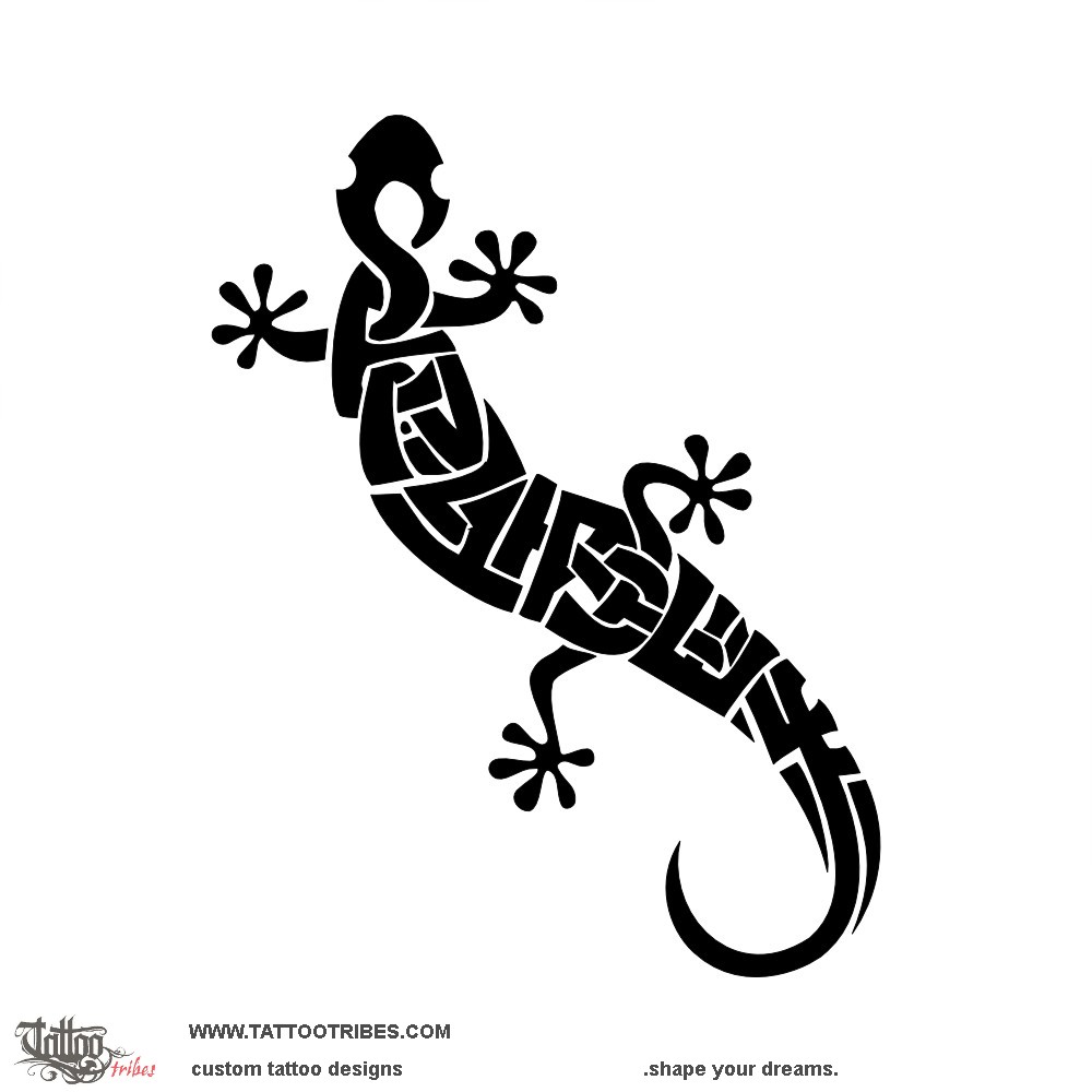 Tattoo image of Peninatautele, Gecko downloadable hi-res tattoo flash design