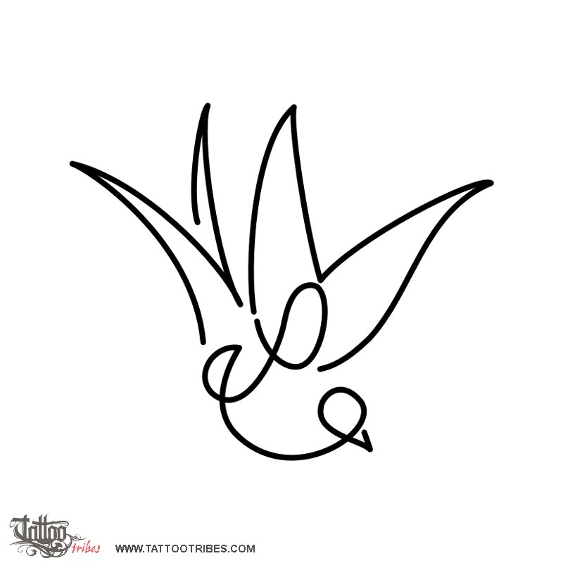 Tattoo image of N+M+L swallow, Children downloadable hi-res tattoo flash design