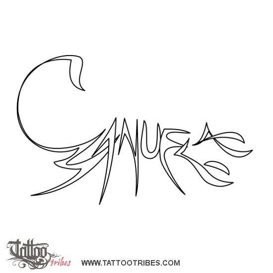 Stencil outline of Scorpion, Manuela downloadable hi-res tattoo stencil