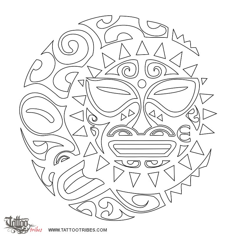 Stencil outline of Soleluna, Sun moon - nothing is impossible downloadable hi-res tattoo stencil