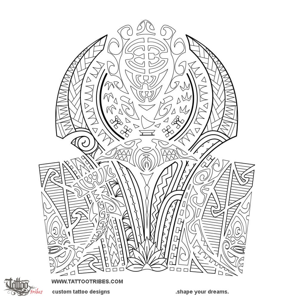 Stencil outline of Whakaumu, To transform downloadable hi-res tattoo stencil