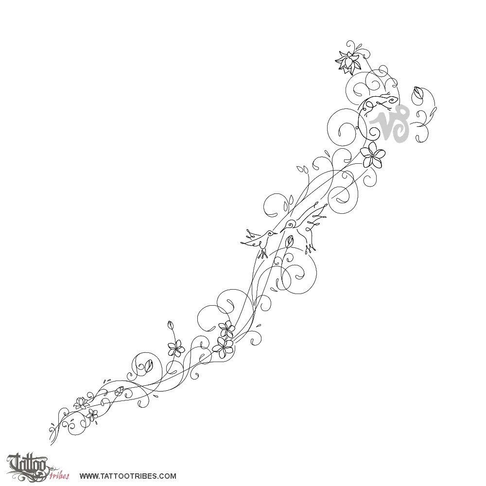 Tattoo image of Humming birds, Mother and son downloadable hi-res tattoo flash design