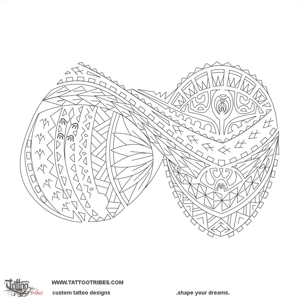 Stencil outline of Fitu, Seven downloadable hi-res tattoo stencil
