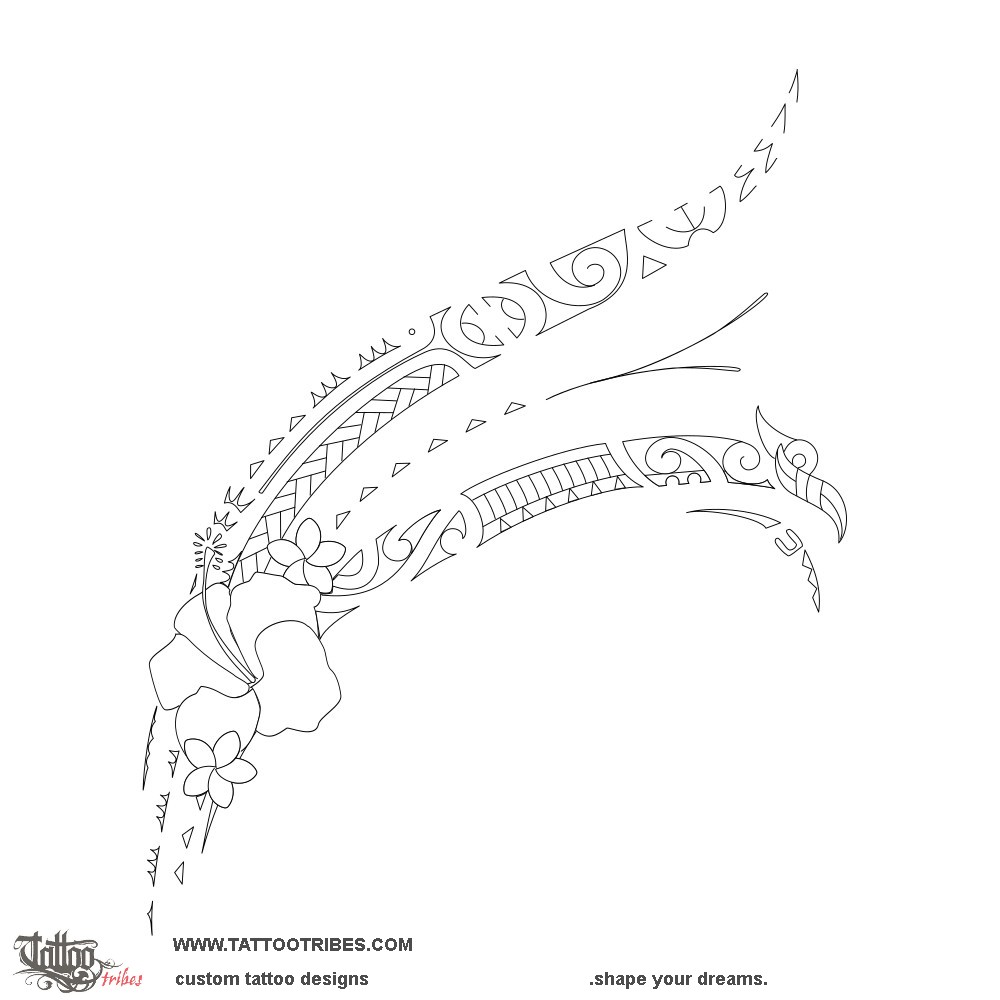 Stencil outline of Aupupu, Together downloadable hi-res tattoo stencil