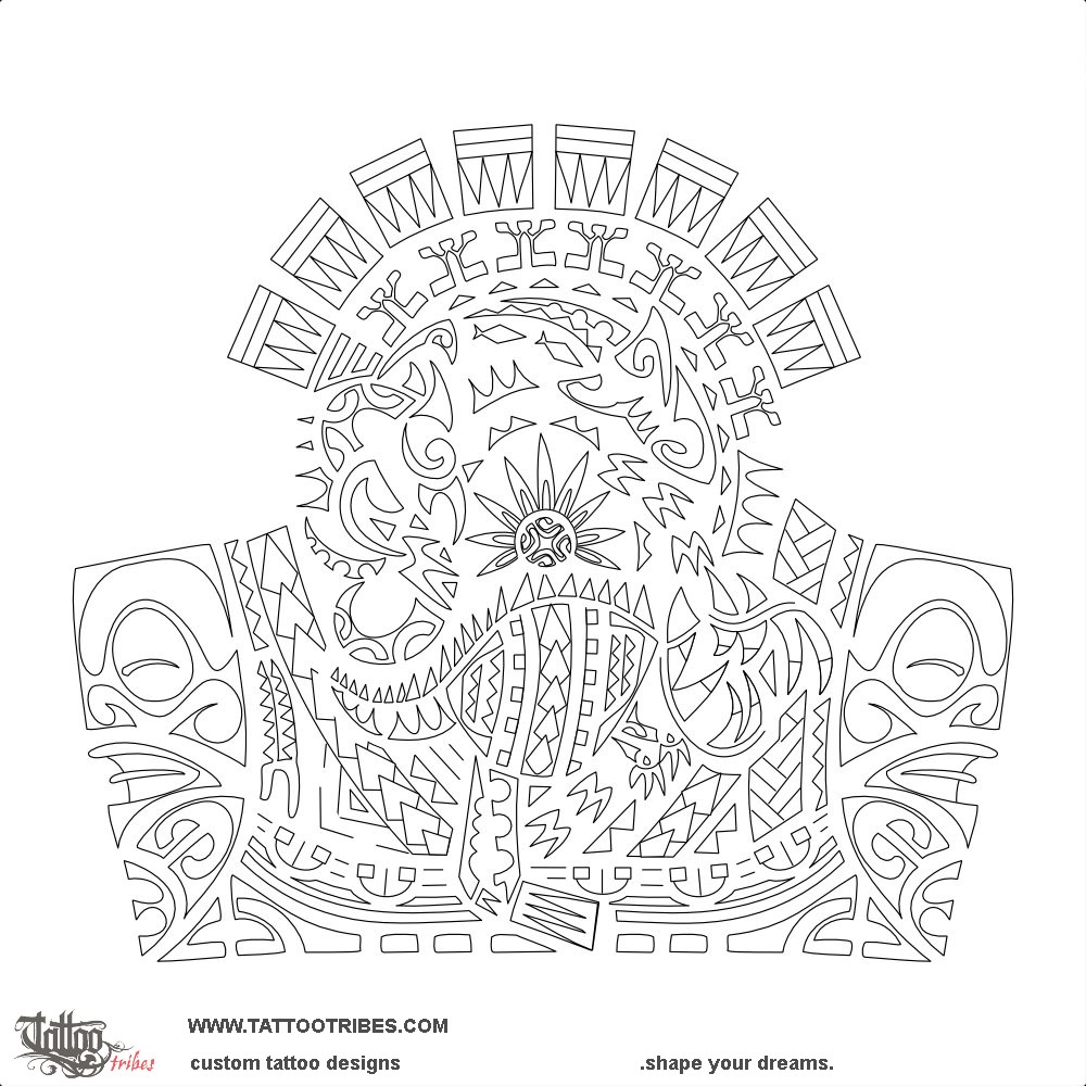 Stencil outline of Dinosaur, Family unity downloadable hi-res tattoo stencil
