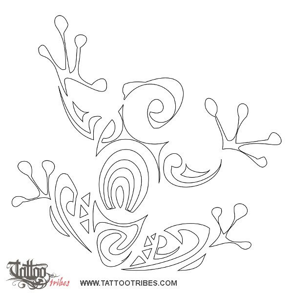 Stencil outline of Fertility frog, Fertility, new life downloadable hi-res tattoo stencil