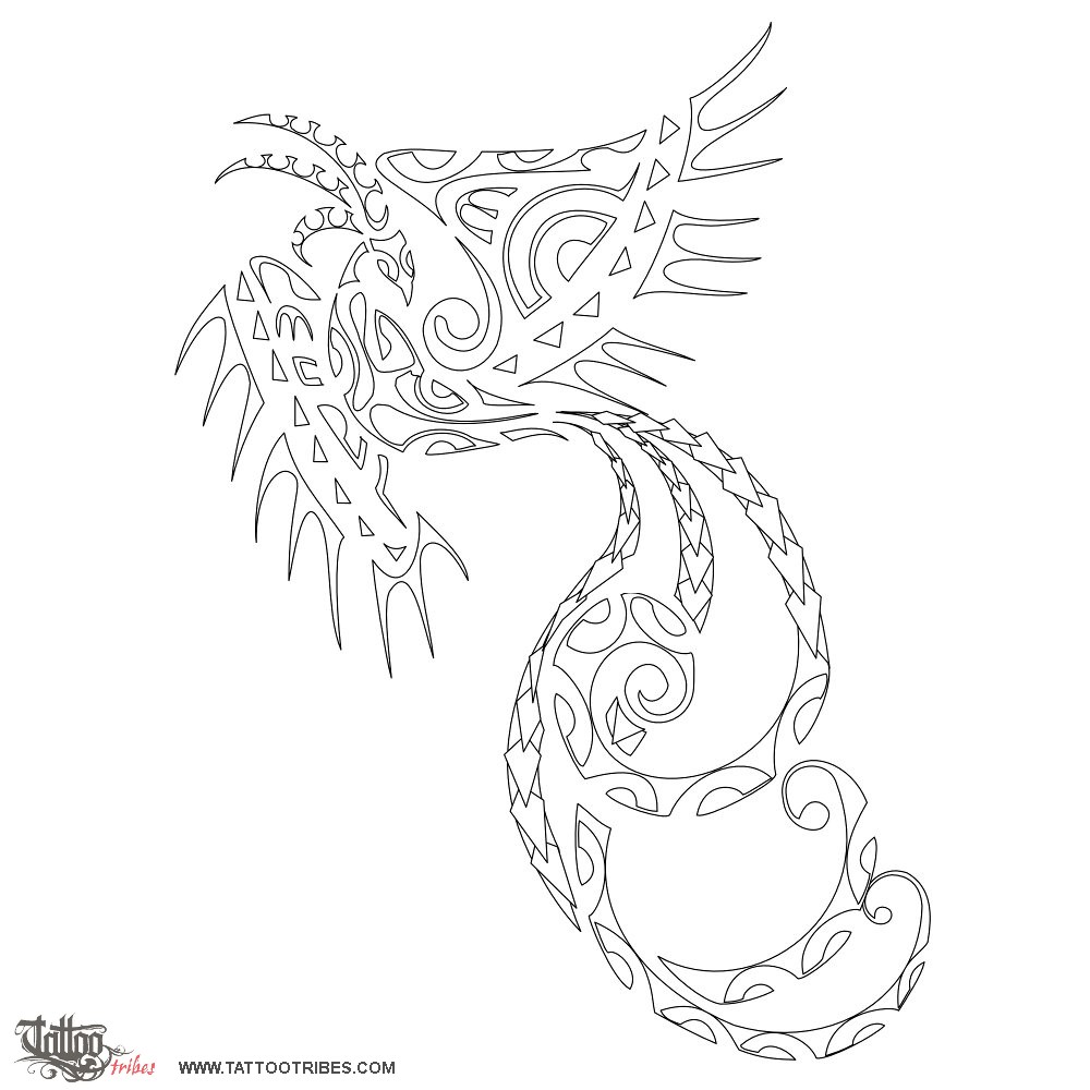 Stencil outline of Phoenix, Rebirth, eternity downloadable hi-res tattoo stencil