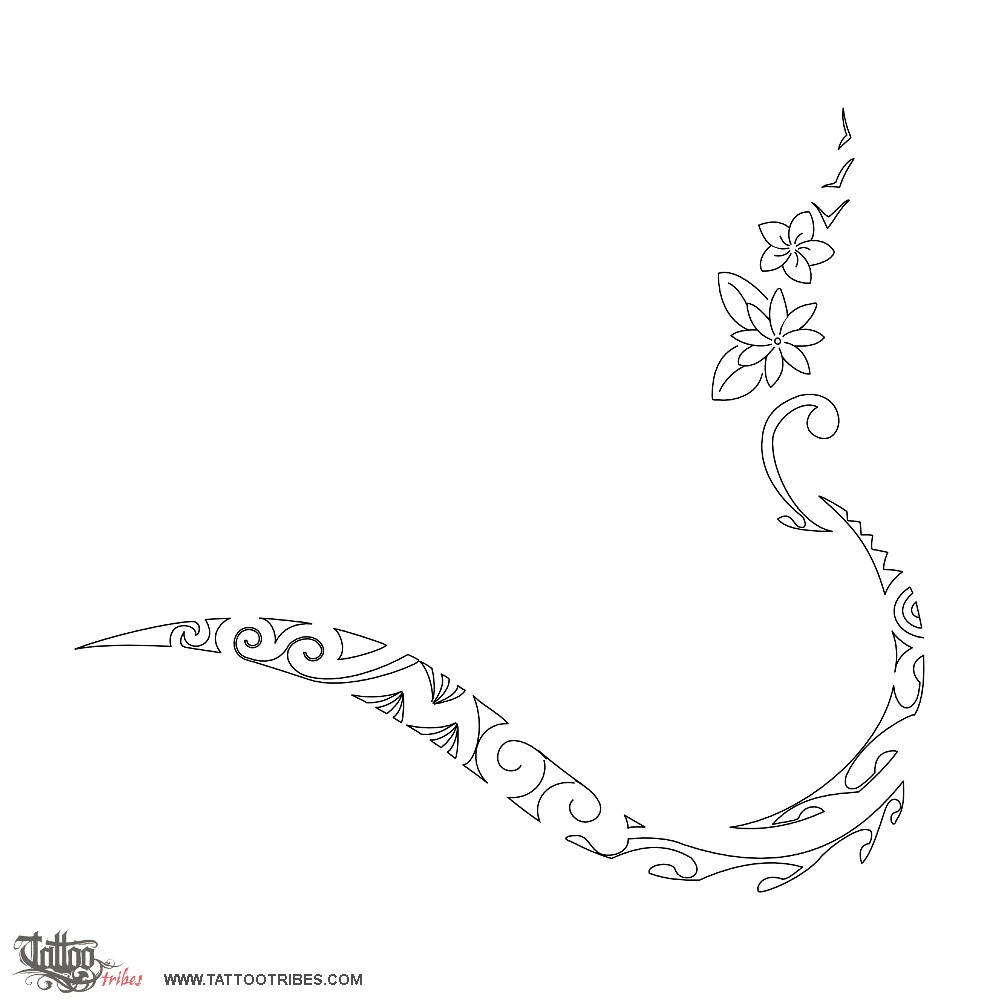 Stencil outline of Rawahi, On the other side downloadable hi-res tattoo stencil