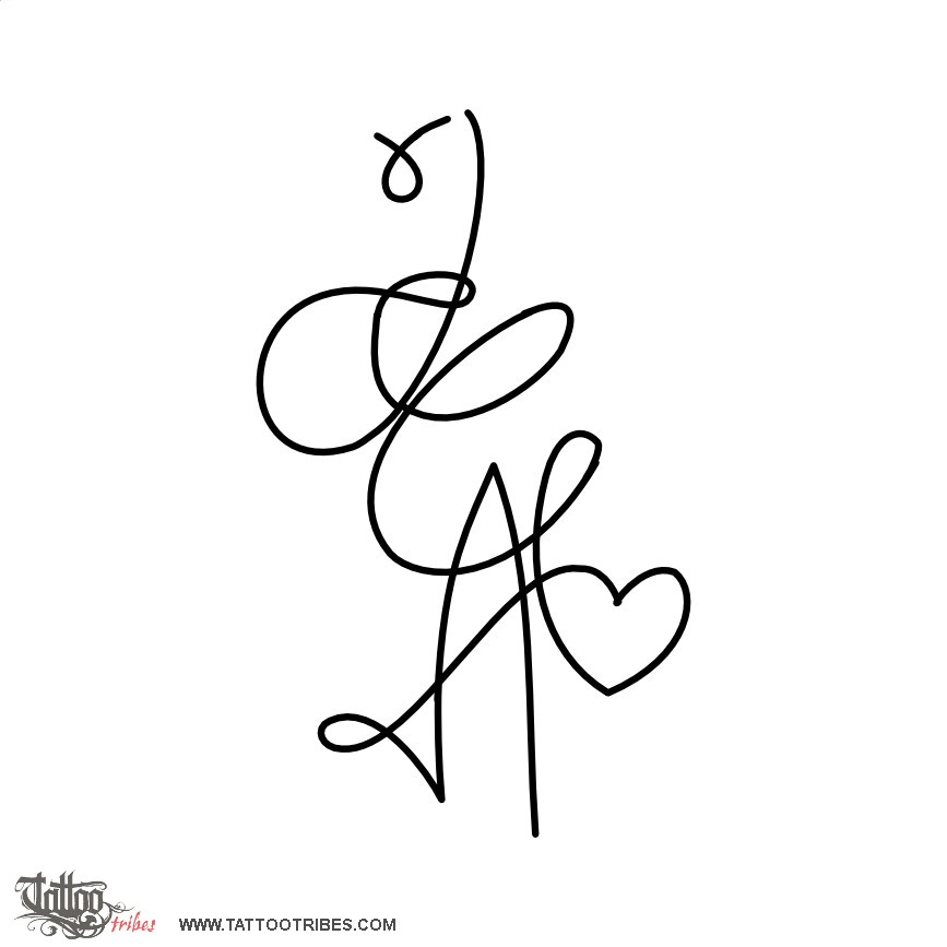 Tattoo image of J+C+A, Adjustment downloadable hi-res tattoo flash design