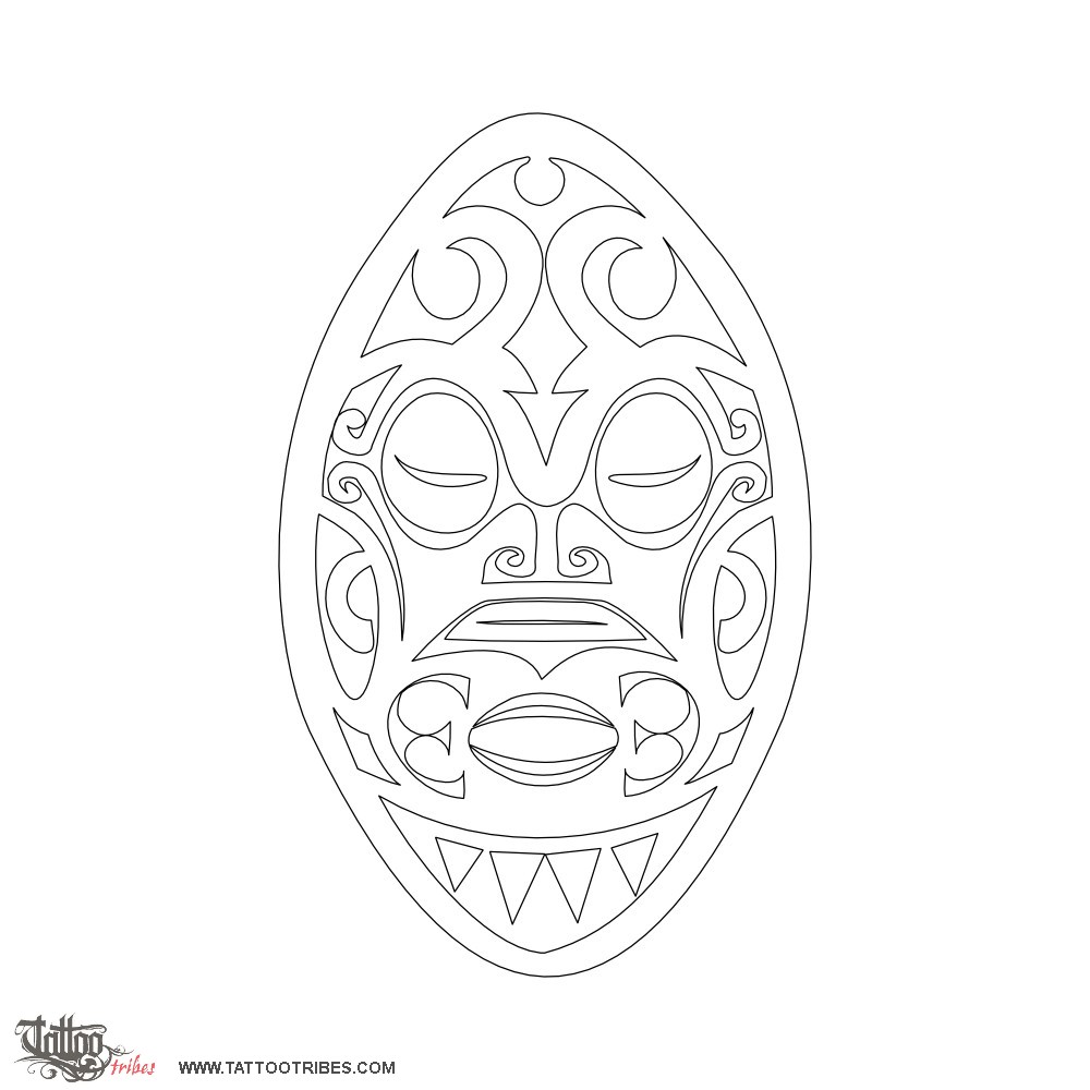Stencil outline of Rugby, Protection downloadable hi-res tattoo stencil
