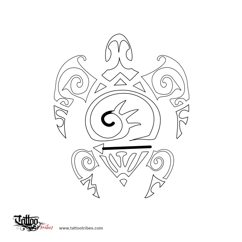 Stencil outline of F+A+M+S turtle, Family downloadable hi-res tattoo stencil