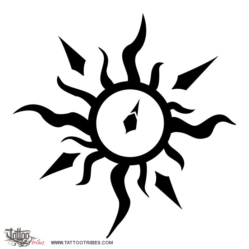 Tattoo image of Sun compass, Direction downloadable hi-res tattoo flash design