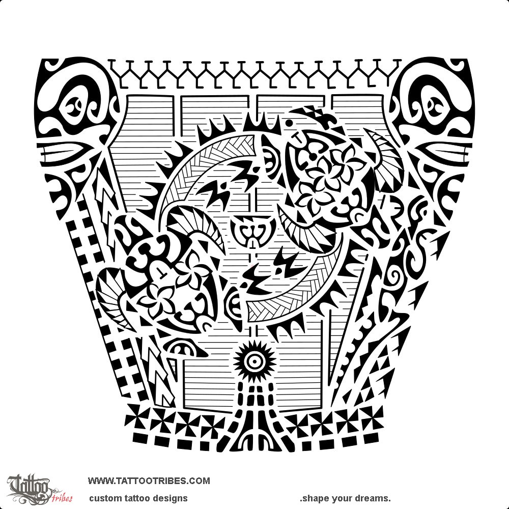 Tattoo image of MauÃ„Â«, Left side downloadable hi-res tattoo flash design