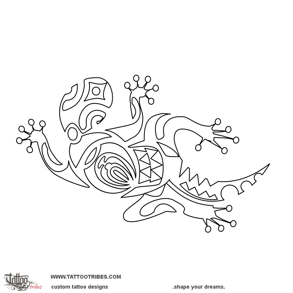 Stencil outline of Tito coverup 2, Lizard downloadable hi-res tattoo stencil