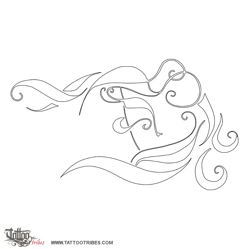 Stencil outline of Venus, Beauty, charm downloadable hi-res tattoo stencil
