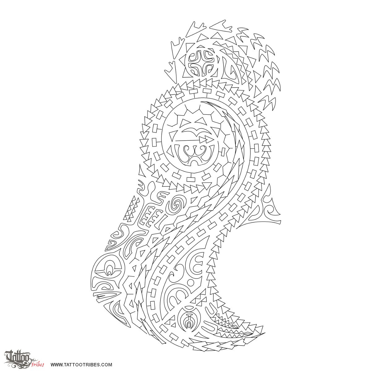 Stencil outline of Water like, Adaptability downloadable hi-res tattoo stencil