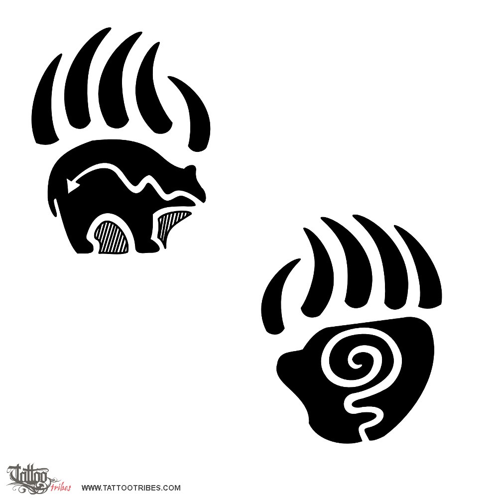 Tattoo image of Bear paws, Protection, strength downloadable hi-res tattoo flash design